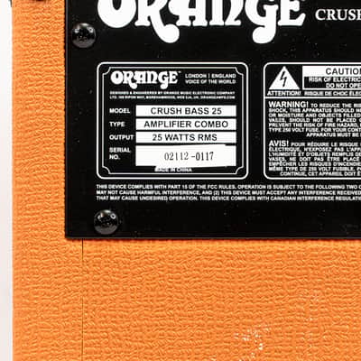 Orange Crush Bass 25 1x8 25W Bass Combo Amp Analog Practice Amplifier w/ Box image 6