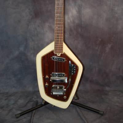 1960's Vintage Californian by Domino Phantom Style Dual Pickup Yellowed White Original Case image 1