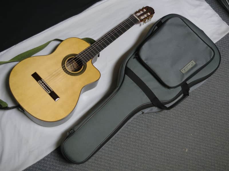 Used Aria A-60CWE classical acoustic electric Guitar - Nylon Strings - with Bag image 1