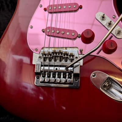 Vintage 1981 Fender Stratocaster USA Translucent Red Kahler Guitar OHSC 1970s image 8