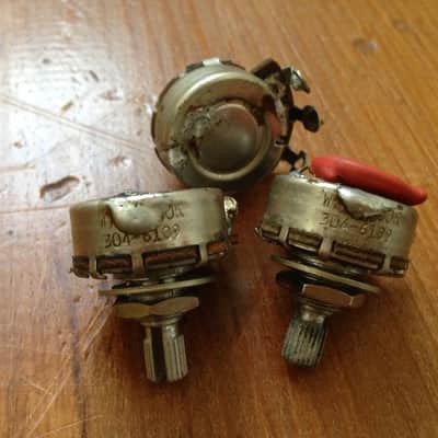 original 1961 Fender Stratocaster Stackpole pots potentiometers pot 1962 image 6