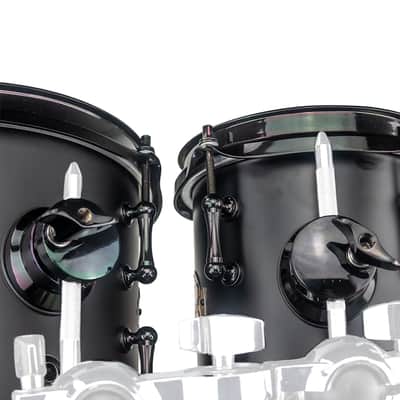 Sawtooth Hickory Series Concert Toms, 6" x 8" & 8" x 8" Matched Pair, Dual-Head Design, 6-Ply Hickory Shells, 3.2 mm Triple-Flange Hoops, Black Nickel Hardware, Chocolate Satin Finish image 5