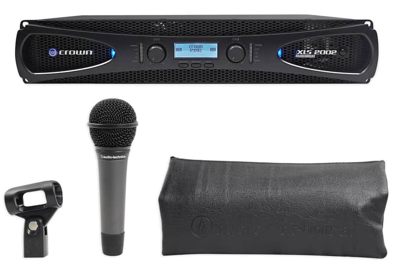 Crown Pro XLS2002 XLS 2002 2100w DJ/PA Power Amplifier Amp w/DSP Bundle with AT Microphone image 1