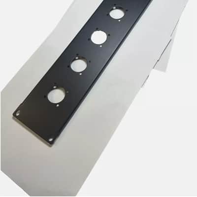 LASE 2U Space Black Heavy Rack Panel w/ 6 Large "G" SpeakOn Cut Outs for NL8 or NL4 image 3