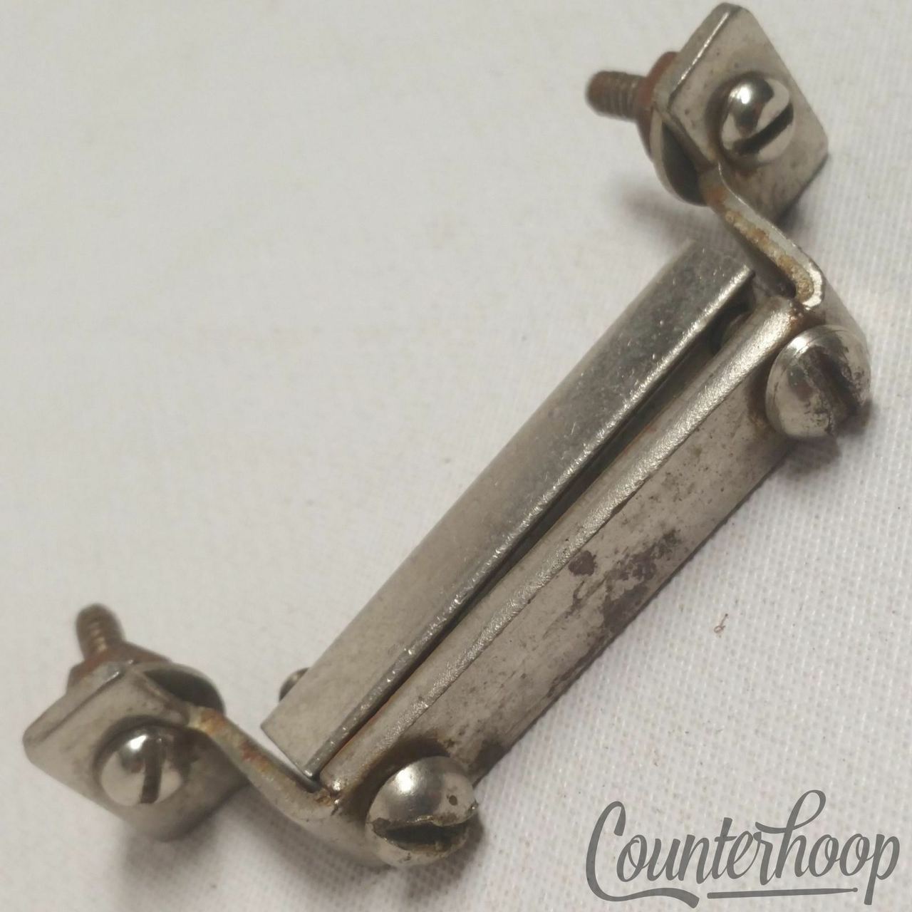 Leedy Snare Drum Butt Plate 1 7/8" Nickel Plating Vintage 30s Square Bar Clamp* — main photograph