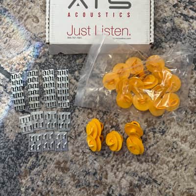 ATS Acoustics Lot of Impaler Acoustic Panel and rotofast Mounting Hardware - silver nd yellow image 1