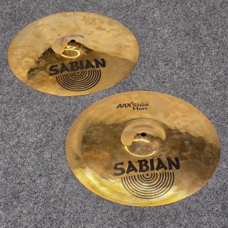 Used Sabian AAX Stage Hi Hats Cymbals 14" - Very Good image 1