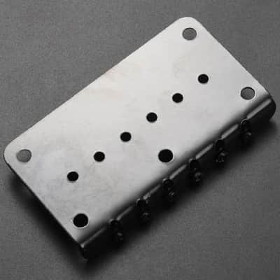 Black Guitar Strat Stratocaster Style Fixed Hardtail Bridge with Roller Saddles image 2
