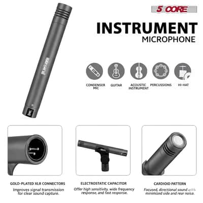 5 Core Conga Mic Snare Tom Microphone Drum Kit Condenser XLR Instrument Mics image 5