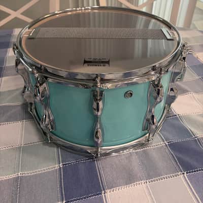 Yamaha Recording Custom 14x8.5 Snare Drum MIJ Birch – Surf Green / Aqua Lacquer – Excellent Condition image 6