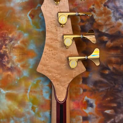 Alembic Dragon Wing Deluxe 5A Quilted Maple LED's 4 String Bass guitar 34" Scale image 9