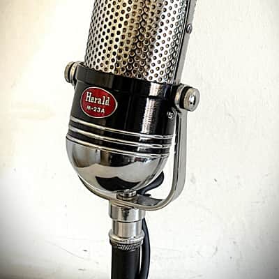 Rare 1960's Herald Dynamic Pill Microphone, upgraded audio, w/box, stand, Calrad image 10