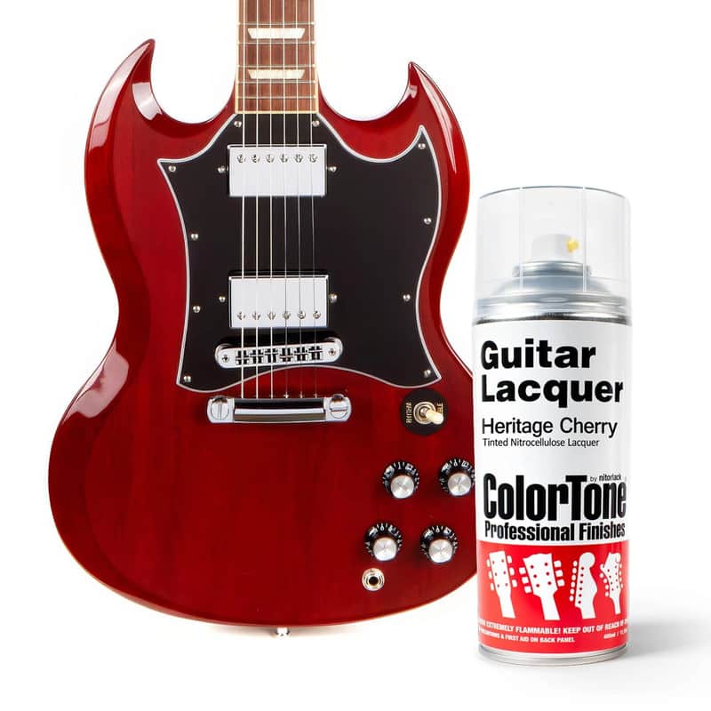 StewMac Colortone Aerosol Guitar Lacquer Spray, Heritage Red Gibson-Inspired Classic Translucent Color image 1
