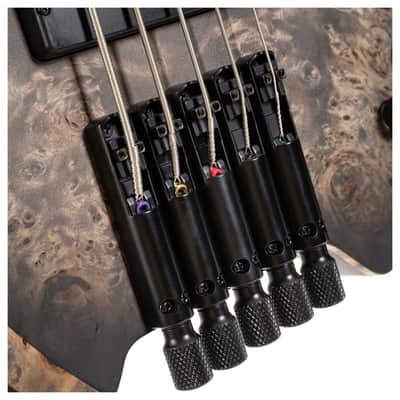 Cort SPACE5SDB Space 5 Poplar Burl Top Soft Maple Body 7pcs Roasted Maple, Walnut, Purple Heart & Maple Neck 5-String Bass Guitar w/Gig Bag image 14
