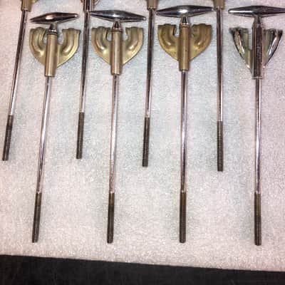 8 Complete Sets of Ludwig WFL Tension Rods & Claws & Lug Casings Club Date 1950s - 1960s - Nickel image 3
