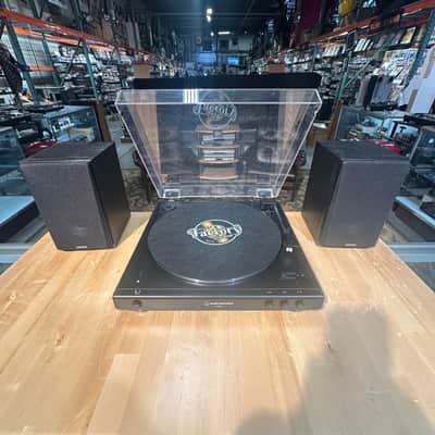 Audio-Technica AT-LP60X-BK -Package- Automatic Belt Drive Turntable Package with Edifier R990BT Bluetooth Speakers image 1