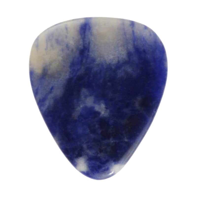 Peruvian Sodalite Stone Guitar Or Bass Pick - 3.0 mm Ultra Heavy Gauge - 351 Shape - Specialty Handmade Gemstone Exotic Plectrum - 12 Pack New image 1