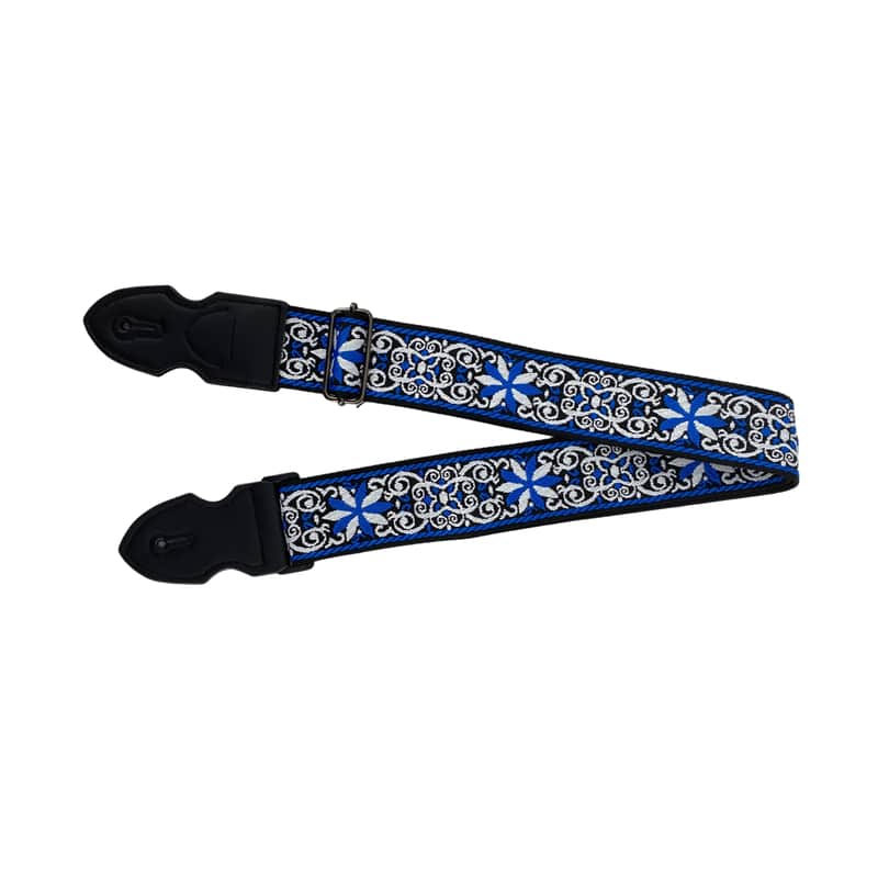 Blue Shackles Embroidered Guitar Strap - Adjustable Punk & Metal Style image 1