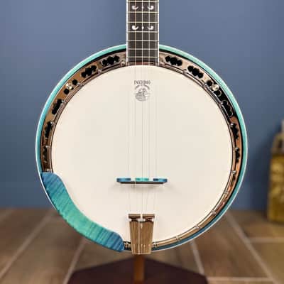 Custom Deering Maple Blossom Caribbean Blue Fade 5-String Banjo image 4