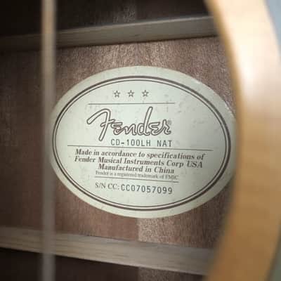 Fender CD-100LH-NAT Six-String Acoustic Guitar image 3