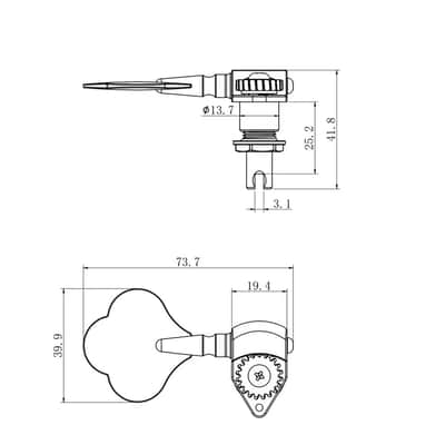 Guyker Open Frame Electric Bass Machine Head (2R + 2L) - 1:20 Ratio Gear Tuners Tuning Key Pegs - chrome image 6