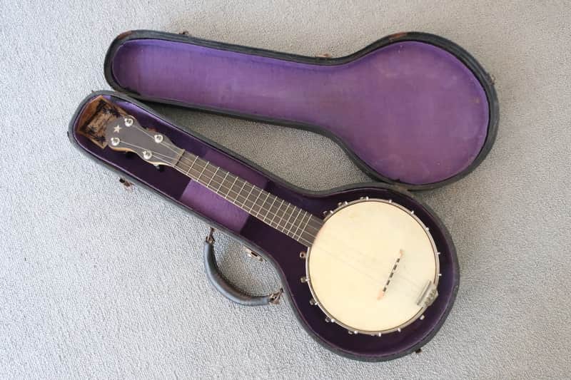 Vintage 1930s Mystery Ukulele Uke Banjolele Banjo Mandolin Slingerland? WM Lange? Vega? Works Clean image 1