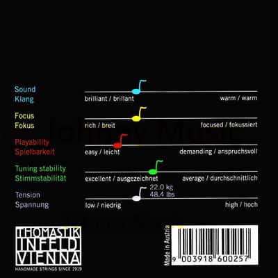 Dominant 4/4 Violin String Set Medium Synthetic Core w/ Nr. 129 Chrome-SS E-1 Handmade Austria image 2