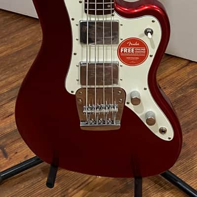Squier Paranormal Rascal Bass HH - Candy Apple Red - With New Gator Case image 1
