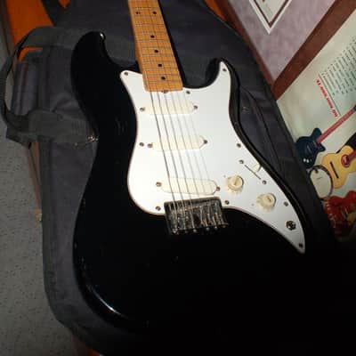 1983 Fender Made in Japan Squire Bullet Black Hard Tail Pro Setup Fender Gigbag image 12