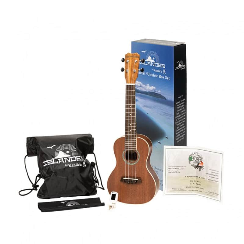 Islander PAT-BOX Traditional "Reforest Hawaii" Mahogany Top Okume Neck 4-String Concert Ukulele w/Bag & Tuner image 1