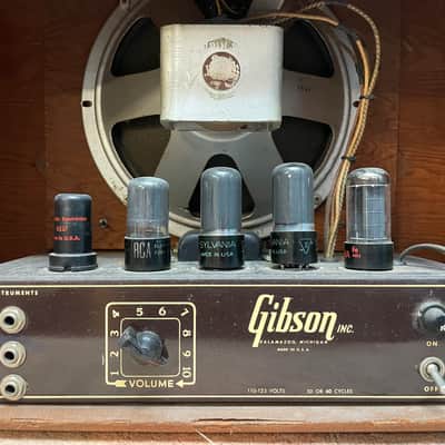 Vintage Gibson BR-6F 3-Input 10-Watt 1x10" Guitar Combo 1948 - 1954 - Brown image 6