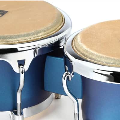 Toca Custom Deluxe Wood Bongo Drums Set - Blue Finish image 2