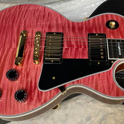 NEW! Gibson Dealer Select Custom Shop Les Paul Custom AAA Figured Top - Transparent Pink - Authorized Dealer - WOW! 8.8 lbs - G05750 image 3