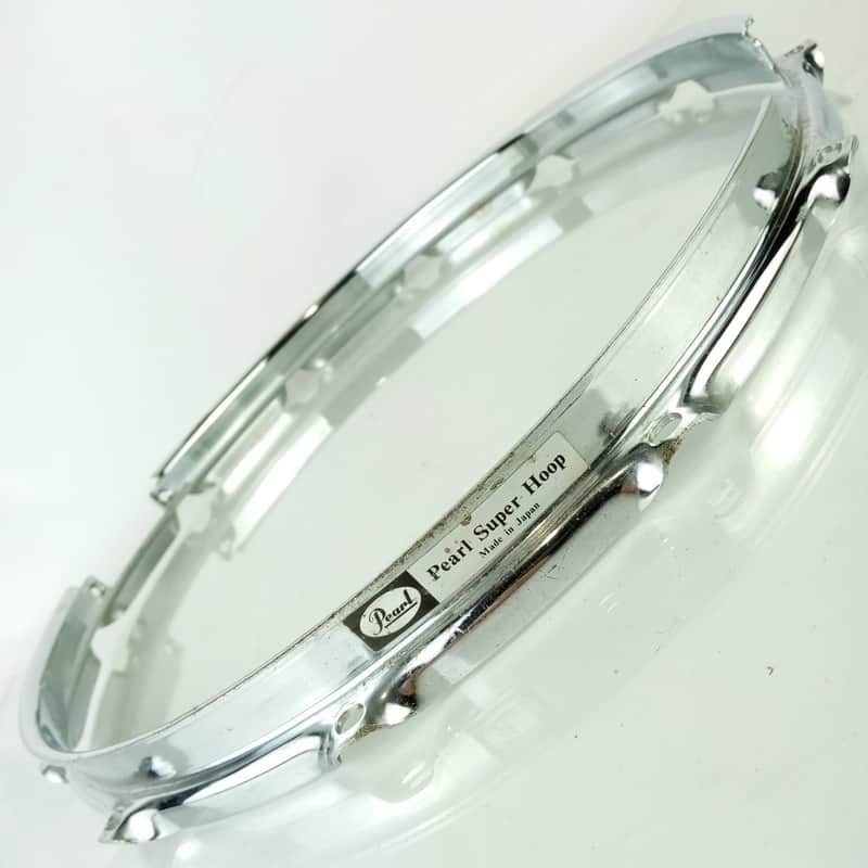 Pearl 14"12Lug Super Hoop 2.3mm Chrome Steel Snare Drum Batter Rim 90s Japan MIJ image 1