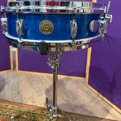 1960s Gretsch Progressive Jazz Outfit Blue Sparkle 20/12/14 w/ Matching 14x4 Snare image 6