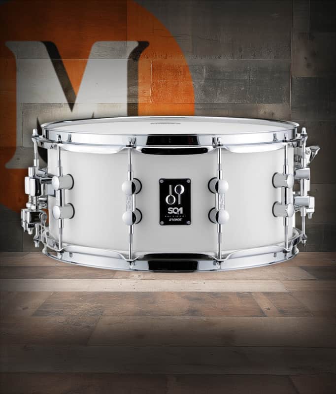 Sonor SQ1 14 In. x 6.5 In. Snare Drum - Satin Pure White (SQ1-1465-SDW-SPW) image 1