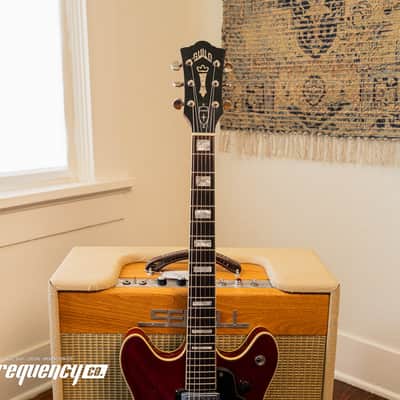 Guild Starfire V in Cherry Red with Rare Mahogany Body - 1965 image 15
