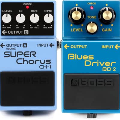 Boss CH-1 Stereo Super Chorus Pedal Bundle with Boss BD-2 Blues Driver Pedal image 1