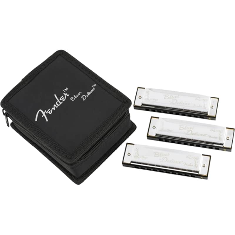 Fender Blues Deluxe Harmonicas - 3 Pack with Case image 1