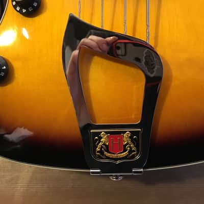 Hagstrom Viking Left Handed Semi Hollow Bass Guitar Tobacco Sunburst Lefty image 9
