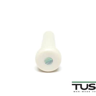 Graph Tech Tusq End Pin White with Paua Shell Inlay image 3