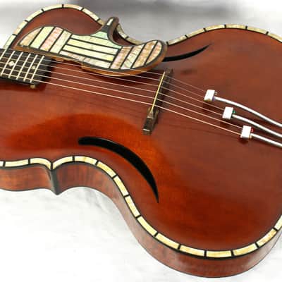 Wilkanowski Airway Arch Top Hollow Body Guitar w/HSC Serial # 2 1930's Sunburst image 5