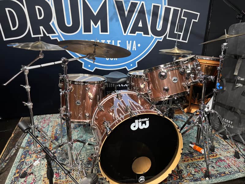 DW Rose Copper, Nickel Collectors Drum Set, Thomas Lang! 22, 1012,16, 6x14. Excellent! Full Set of Cases. image 1
