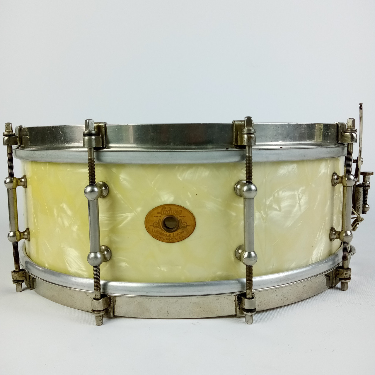 Ludwig 5x14"WMP Standard 1Ply-Mahogany Snare Drum 10-Tube Lug Vintage30s Chicago — main photograph