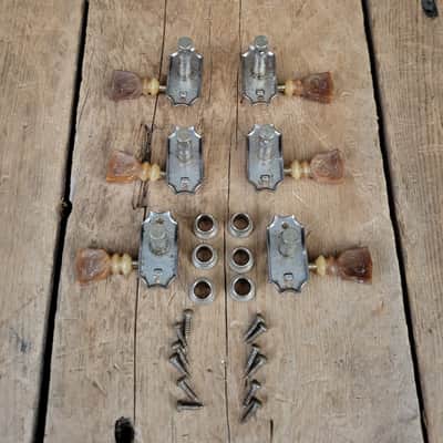 Kluson Single Line Double Ring Tuners Machines Les Paul ES Burst 1961 Nickel 1950s image 5