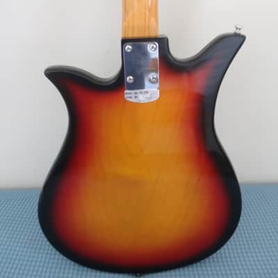 Vintage 1960s Teisco Guitar Tulip Model E-110 2 PU Clean Rare Sunburst image 6