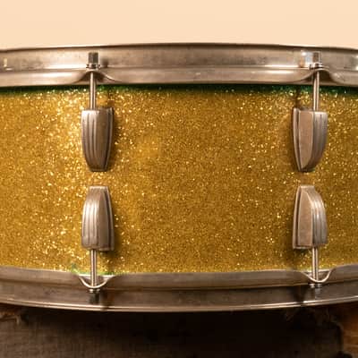 1959 Ludwig 6.5x15 Faded Green School Festival Snare Drum image 8