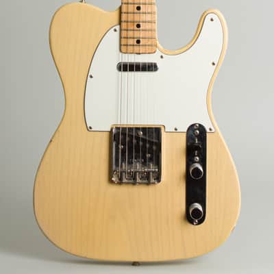 Fender  Telecaster Solid Body Electric Guitar (1973), ser. #395697, original black tolex hard shell case. image 3
