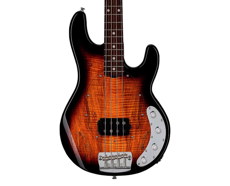 Sterling by Music Man StingRay RAY34 Spalted Maple - 3-Tone Sunburst image 1