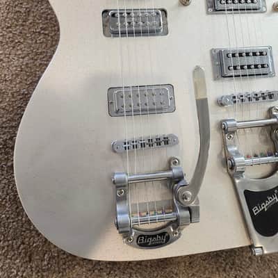 Immagine Used 2019 Gretsch G5566 Jet Double Neck (One Standard Neck, One Baritone Neck) - Silver Sparkle - 2